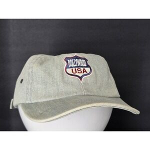 Dollywood USA Denim Hat Cap Dad Strapback Blue Jean Retro Adjustable